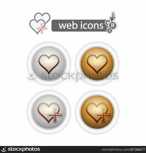 Hart, web icons, isolated on white . | Vector illustration.