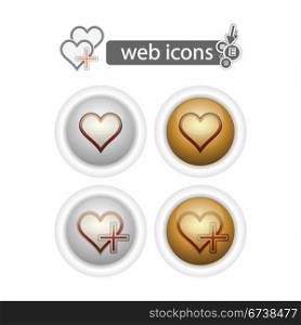 Hart, web icons, isolated on white . | Vector illustration.