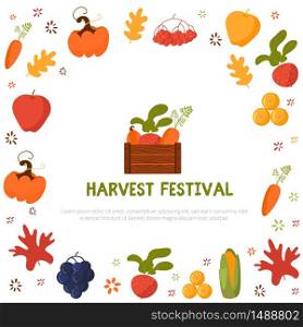 Harvest Festival Poster with carrot, apple and beetroot. Vector illustration.. Harvest Festival Poster with carrot, apple and beetroot. Vector illustration