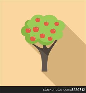 Harvest fruit tree icon flat vector. Garden plant. Farm plum. Harvest fruit tree icon flat vector. Garden plant