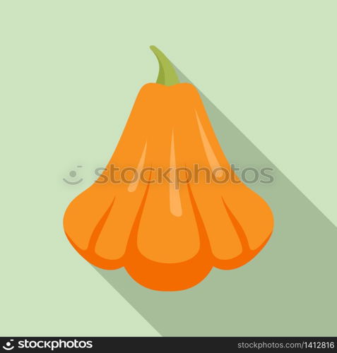 Harvest pumpkin icon. Flat illustration of harvest pumpkin vector icon for web design. Harvest pumpkin icon, flat style