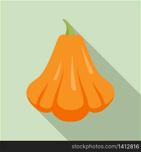 Harvest pumpkin icon. Flat illustration of harvest pumpkin vector icon for web design. Harvest pumpkin icon, flat style