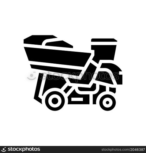 harvester tractor for olives glyph icon vector. harvester tractor for olives sign. isolated contour symbol black illustration. harvester tractor for olives glyph icon vector illustration