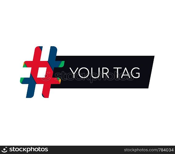 Hashtag, communication sign. Abstract illustration for your design on white background. Vector stock illustration.