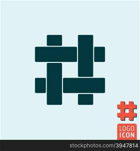 Hashtag icon. Hashtag logo. Hashtag symbol. Hashtag icon isolated, minimal design. Vector illustration