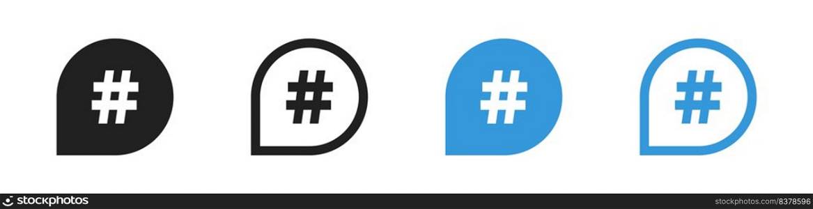 Hashtag icon set. Vector isolated illustration. Social media hashtag symbol. Hashtag sing.. Hashtag icon set. Vector illustration. Social media hashtag symbol. Hashtag sing.