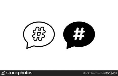 Hashtag icon set. Vector on isolated white background. EPS 10.. Hashtag icon set. Vector on isolated white background. EPS 10