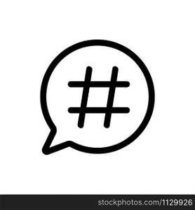 hashtag icon vector. A thin line sign. Isolated contour symbol illustration. hashtag icon vector. Isolated contour symbol illustration