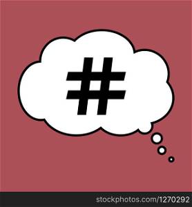 hashtag in a cloud of thoughts