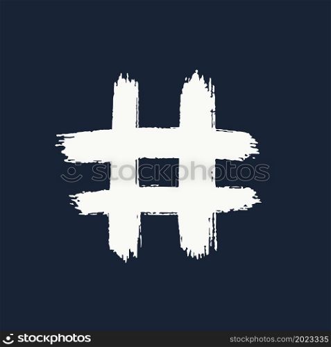 Hashtag, vector ink painted tag icons on dark background. Hand Drawn vector illustration. Hashtag, vector ink painted tag icons on dark background. Hand Drawn vector illustration.