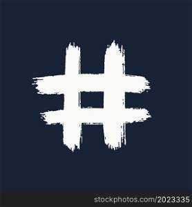Hashtag, vector ink painted tag icons on dark background. Hand Drawn vector illustration. Hashtag, vector ink painted tag icons on dark background. Hand Drawn vector illustration.