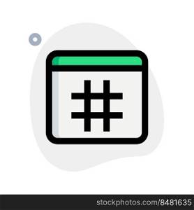 Hashtag widely used and on a web browser