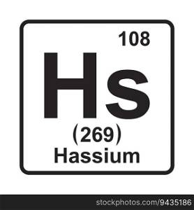Hassium element icon vector illustration symbol design