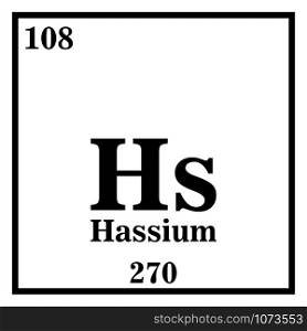 Hassium Periodic Table of the Elements Vector illustration eps 10.. Hassium Periodic Table of the Elements Vector illustration eps 10