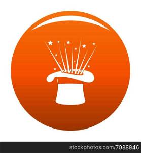 Hat and firework icon. Simple illustration of hat and firework vector icon for any design orange. Hat and firework icon vector orange