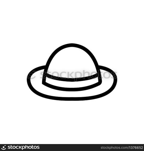 hat bowler icon vector. hat bowler sign. isolated contour symbol illustration. hat bowler icon vector outline illustration