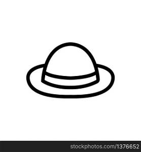 hat bowler icon vector. hat bowler sign. isolated contour symbol illustration. hat bowler icon vector outline illustration