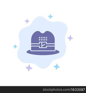 Hat, Cap, American Blue Icon on Abstract Cloud Background