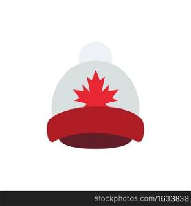 Hat, Cap, Leaf, Canada  Flat Color Icon. Vector icon banner Template