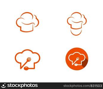 Hat chef Logo icon flat design