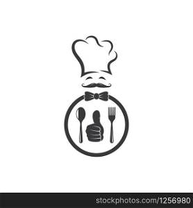 hat chef logo vector illustration design