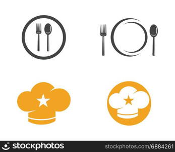hat chef with star logo template vector. hat chef with star logo template vector illustration