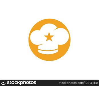 hat chef with star logo template vector illustration
