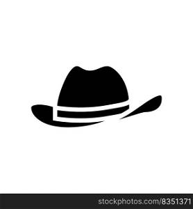 hat cowboy glyph icon vector. hat cowboy sign. isolated symbol illustration. hat cowboy glyph icon vector illustration
