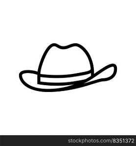 hat cowboy li≠icon vector. hat cowboy sign. isolated contour symbol black illustration. hat cowboy li≠icon vector illustration