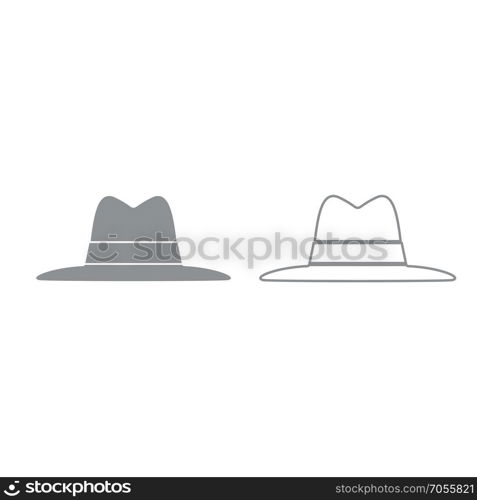 Hat grey set icon .