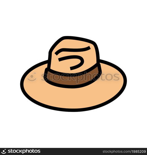 hat head accessory color icon vector. hat head accessory sign. isolated symbol illustration. hat head accessory color icon vector illustration