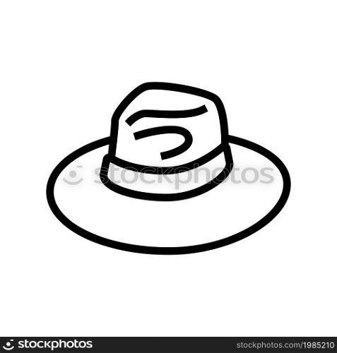 hat head accessory line icon vector. hat head accessory sign. isolated contour symbol black illustration. hat head accessory line icon vector illustration