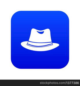 Hat icon digital blue for any design isolated on white vector illustration. Hat icon digital blue