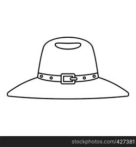 Hat icon. Outline illustration of hat vector icon for web. Hat icon, outline style