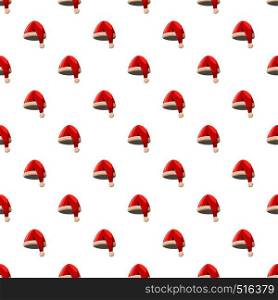 Hat of Santa Claus pattern seamless repeat in cartoon style vector illustration. Hat of Santa Claus pattern