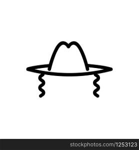 Hat paces icon vector. Thin line sign. Isolated contour symbol illustration. Hat paces icon vector. Isolated contour symbol illustration