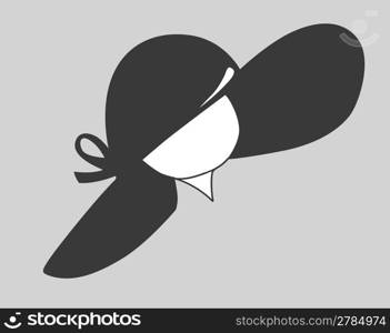 hat silhouette on gray background, vector illustration