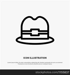 Hat, Tourism, Man Line Icon Vector