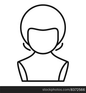 Hat wig icon outline vector. Hair style. Head fashion. Hat wig icon outline vector. Hair style