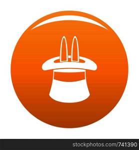 Hat with a rabbit ear icon. Simple illustration of hat with a rabbit ear vector icon for any design orange. Hat with a rabbit ear icon vector orange