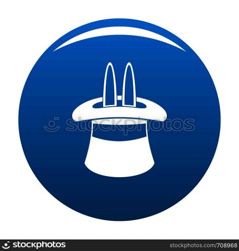 Hat with a rabbit ear icon vector blue circle isolated on white background . Hat with a rabbit ear icon blue vector