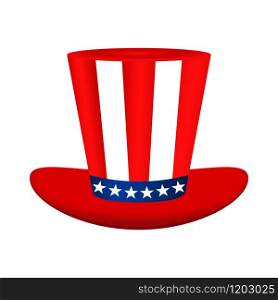 Hat with American flag image on white background vector. Hat with American flag image on white background