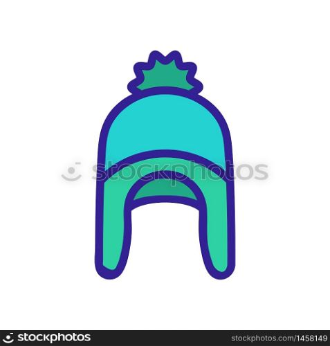 hat with ear flaps icon vector. hat with ear flaps sign. color symbol illustration. hat with ear flaps icon vector outline illustration