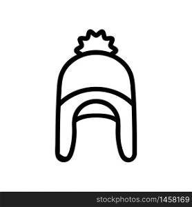 hat with ear flaps icon vector. hat with ear flaps sign. isolated contour symbol illustration. hat with ear flaps icon vector outline illustration