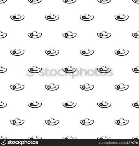 Hat with flower pattern seamless in simple style vector illustration. Hat with flower pattern vector