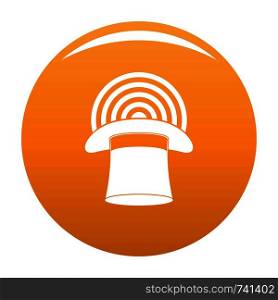 Hat with glow icon. Simple illustration of hat with glow vector icon for any design orange. Hat with glow icon vector orange