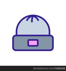 hat with label icon vector. hat with label sign. color symbol illustration. hat with label icon vector outline illustration