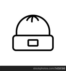 hat with label icon vector. hat with label sign. isolated contour symbol illustration. hat with label icon vector outline illustration