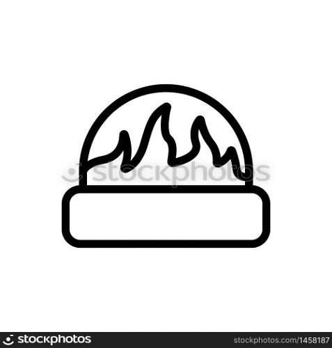 hat with label icon vector. hat with label sign. isolated contour symbol illustration. hat with label icon vector outline illustration