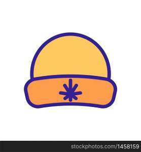 hat with snowflake in center icon vector. hat with snowflake in center sign. color symbol illustration. hat with snowflake in center icon vector outline illustration